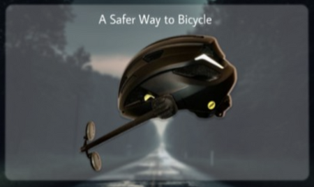 Mantis mirror on bicycle helmet