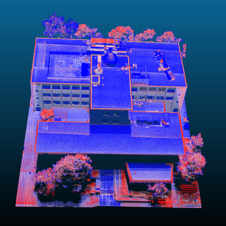 A lidar scan of Ellis Hall captured by a drone