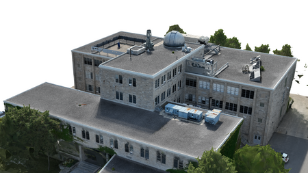 3D model of Ellis Hall generated by a drone