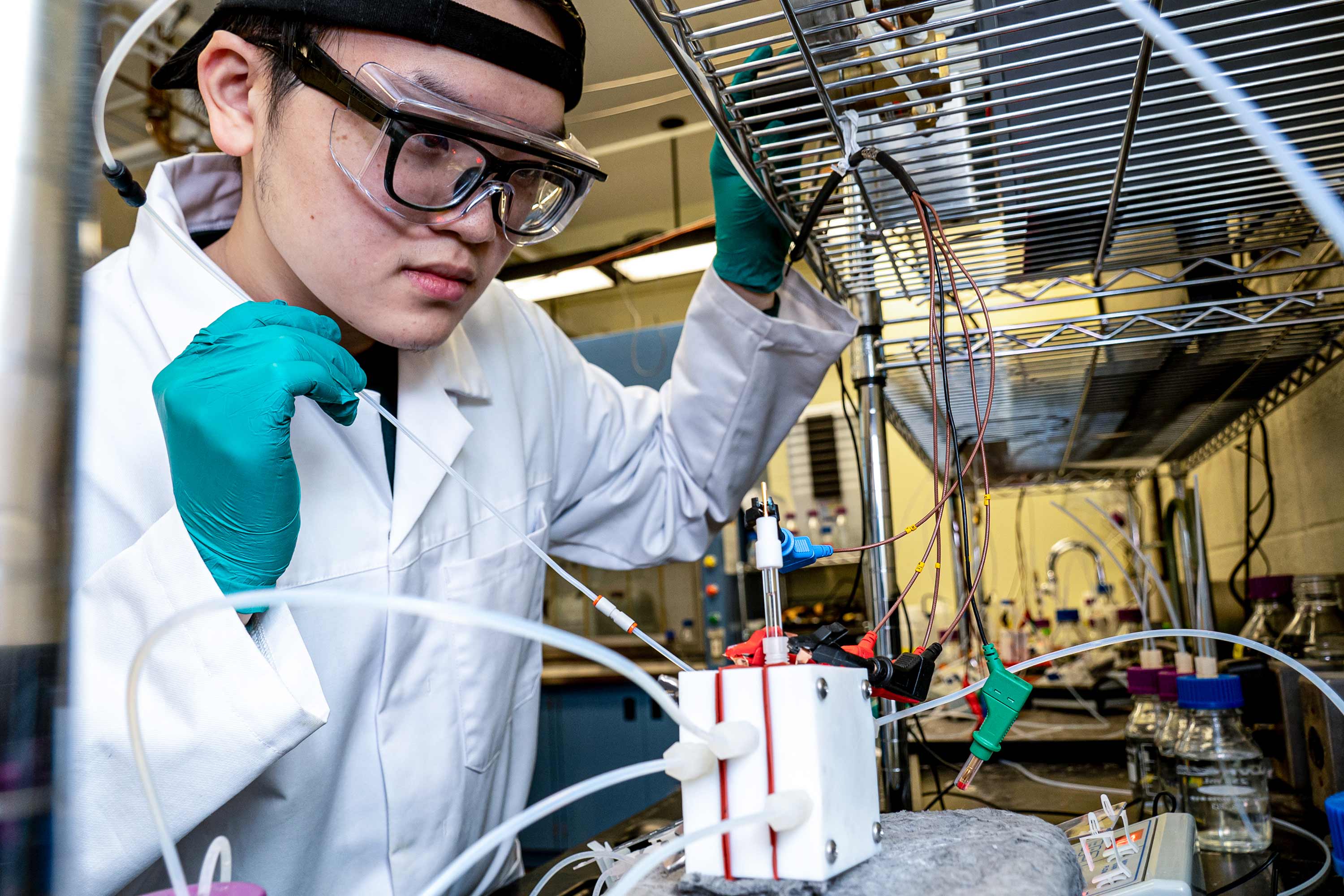 Student working in chemical engineering lab