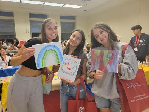 Students at a paint night