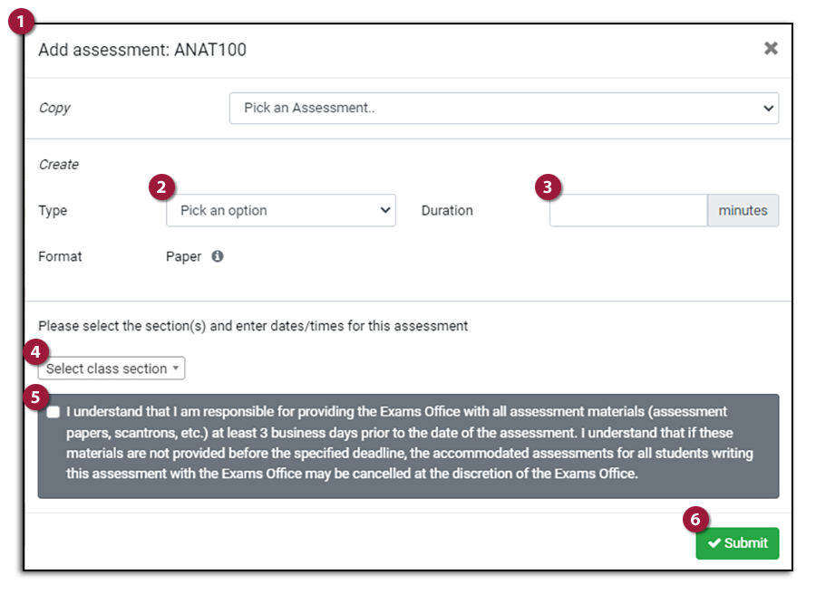 image: add assessment delivered by exams office details