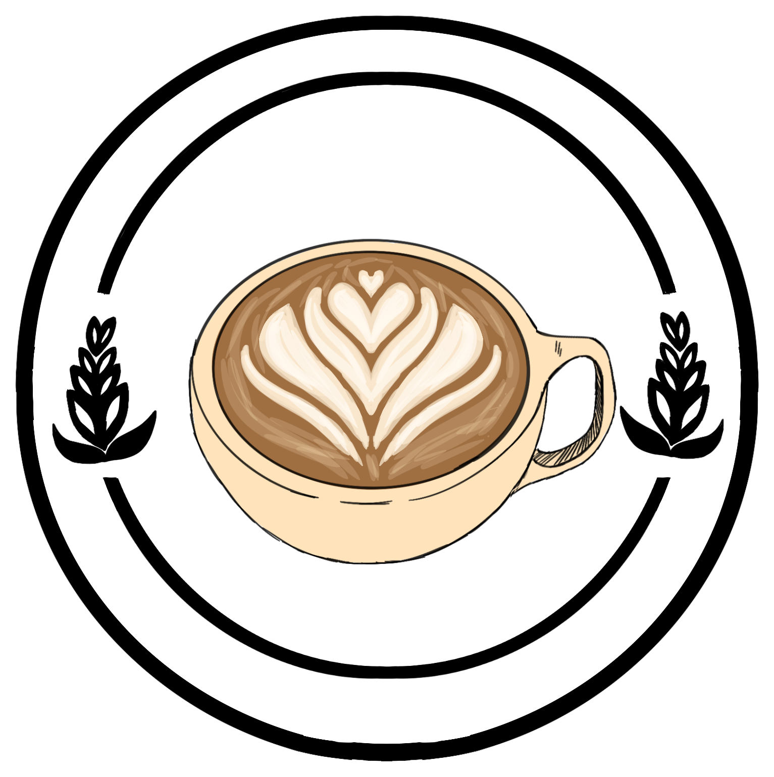 A latte with foam art.